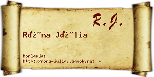 Róna Júlia névjegykártya