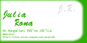 julia rona business card